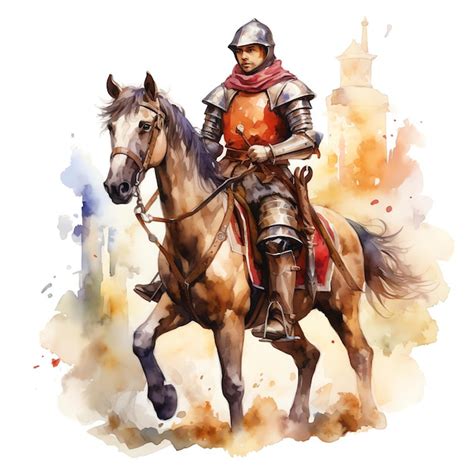 Premium AI Image | Squire Medieval watercolor fantasy