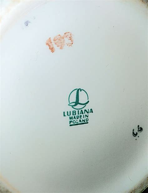 Du Y Kaszubski Wysoki Dzban Porcelana Lubiana Kwiaty Prl Vintage Wazon