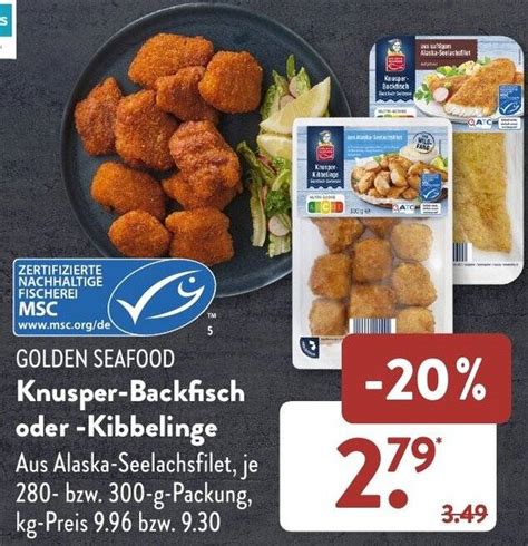 GOLDEN SEAFOOD Knusper Backfisch Oder Kibbelinge 280 300 G Packung