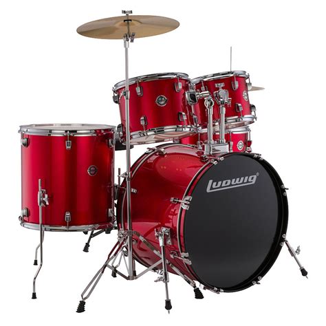 Ludwig Accent Fuse 20 Red Complete Set Drum Kit