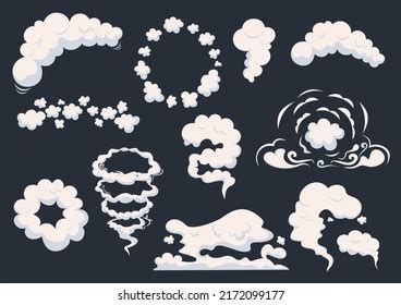 Cartoon Dust Clouds Set Comic Cloud Stock Vector Royalty Free