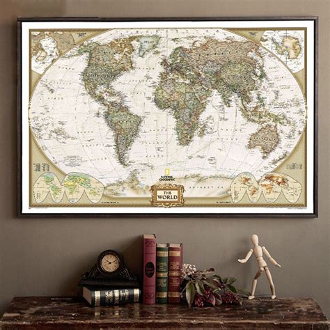 Vintage Mappa Del Mondo Poster Da Parete Della Decorazione Della Casa D