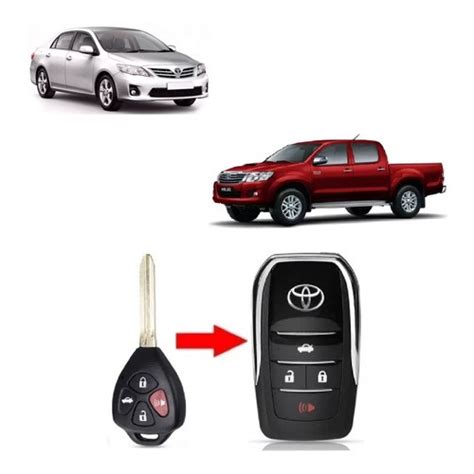 Chave Canivete Adaptação Toyota Sw4 Corolla 2008 Até 2014 4 Botões no