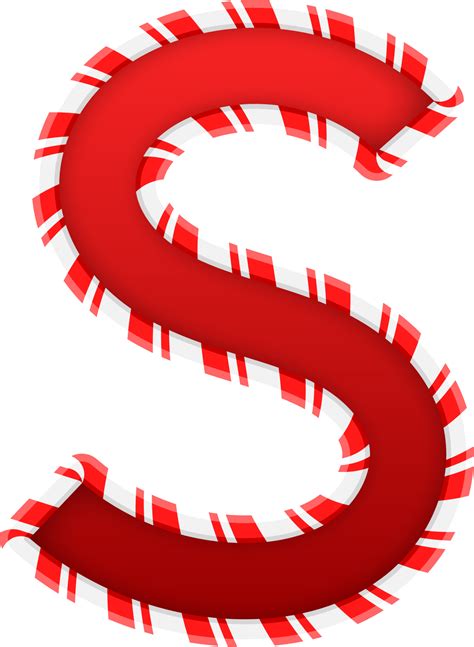 Christmas Candy Cane Alphabet Letter S 36030591 Png