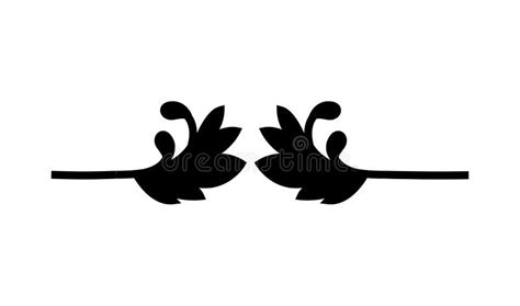 Leaves Shaped Ornament With Curve Silhouette Style Icon Vector Design Stock Vector