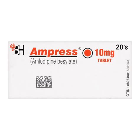 Purchase Barrett Hodgson Ampress Tablet 10mg 20 Pack Online At Best