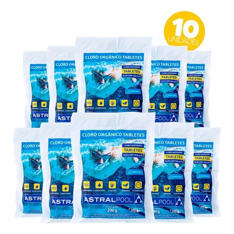 Kit 10 Pastilhas de Cloro Multifunção 5 em 1 200g Astralpool Shopee