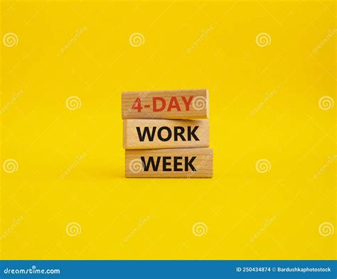 4-day Work Week Symbol. Concept Words 4-day Work Week on Wooden Blocks ...