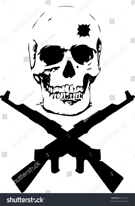 Skull Guns Vector Illustration Stock Vector 2371444 Shutterstock