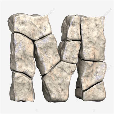 Stone Font Letter M 3d Symbol Ancient Heavy Debris Png Transparent