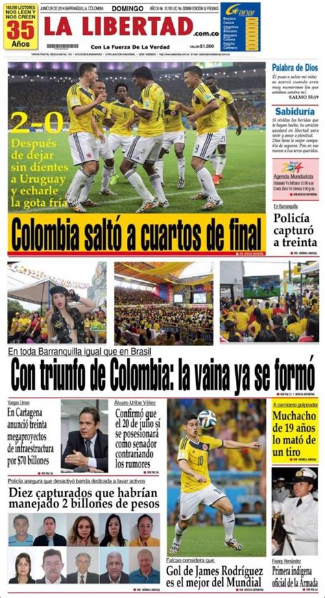 Así Destacan Los Diarios Colombianos El Triunfo De Su Selección Fotos