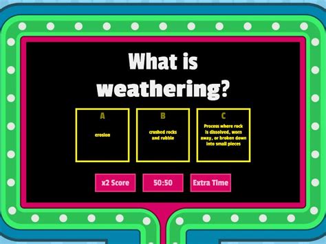 Weathering Erosion Deposition Quiz Gameshow Quiz