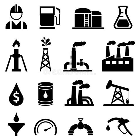 Oil And Petroleum Icon Set Stock Vector Illustration Of Petroleum