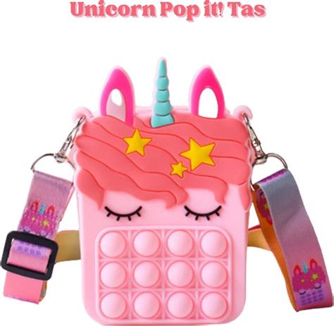 Pop It Tas Roze Schoudertas Meisjes Unicorn Tas Paascadeau Voor