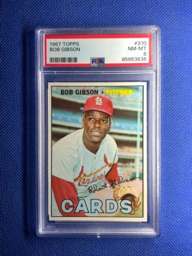 Topps Bob Gibson Psa Nm Mt Hof Cardinals Ebay