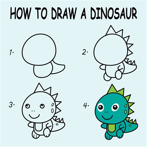 paso por paso a dibujar un dinosaurio. dibujo tutorial un dinosaurio