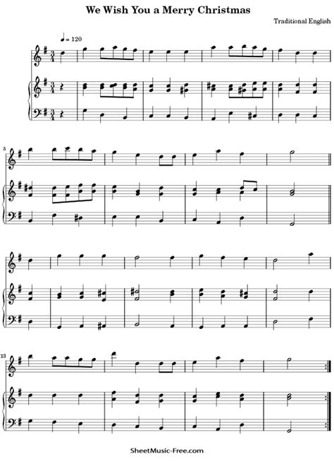 We Wish You a Merry Christmas Flute Sheet Music - ♪ SHEETMUSIC-FREE.COM