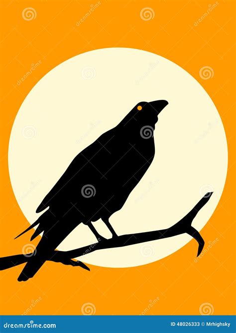 Halloween Crow Silhouette Stock Vector - Image: 48026333