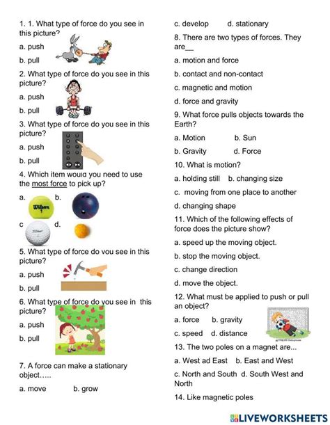 Forces And Motion Worksheets