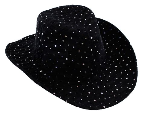 Glitter Sequin Trim Cowboy Hat For Ladies