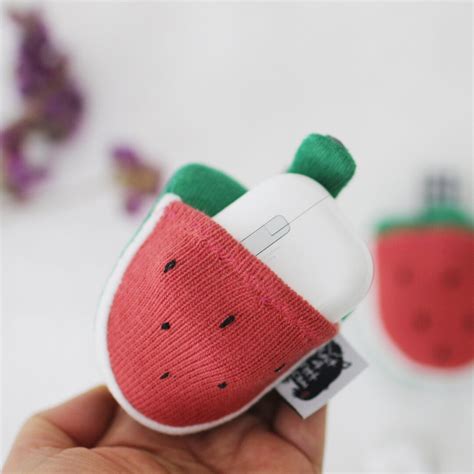 Soft Knit Watermelon Airpods 1 2 3 Pro Pro2 Case Watermelon Earbuds