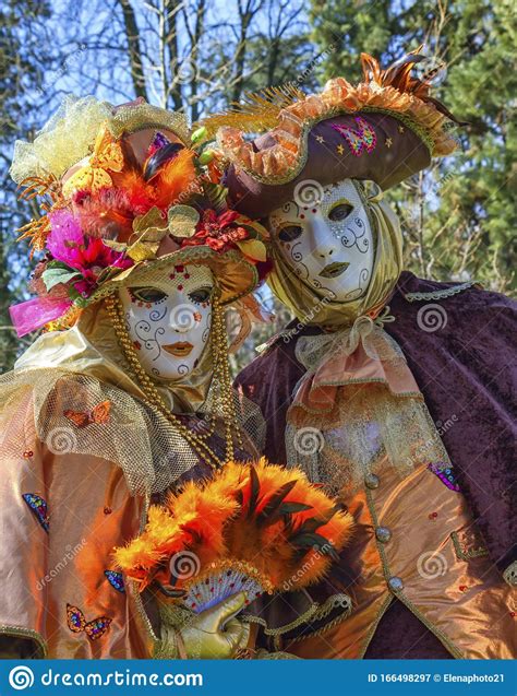 Couple At The Venetian Carnival At Annecy France Editorial Photography