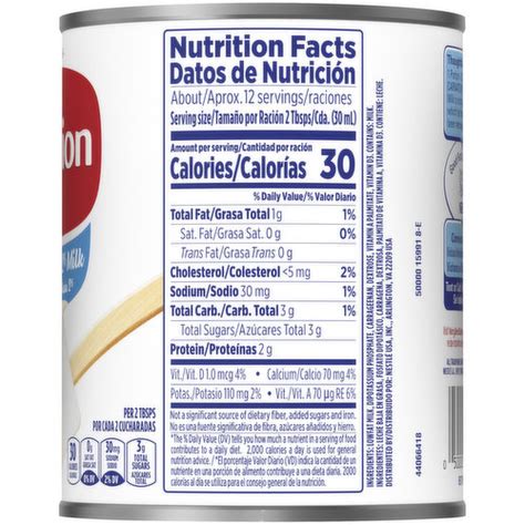 Carnation Sweetened Condensed Milk Nutrition Facts Besto Blog