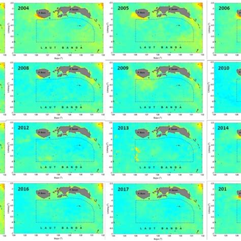 A Hovmoller Diagram Of Monthly Chlorophyll A Concentration Time Vs