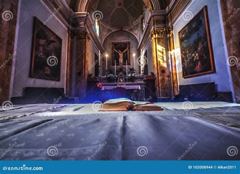 Bible on the Altar in a Catholic Church Stock Photo - Image of bible, christianity: 102008944