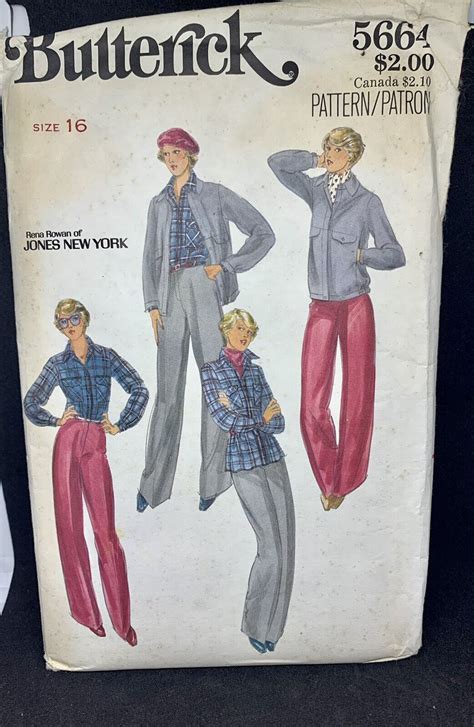 Butterick Pattern Rena Rowan Jones New York Shirt Jacket Pants