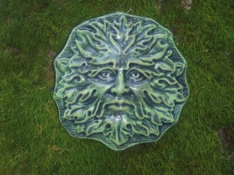 Green Man Green Man Wall Decor Greenman Plaque Green Man Etsy