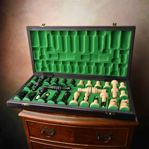 Premium Hand-carved Wooden Chess Set Elegant Heirloom Quality Game in ...