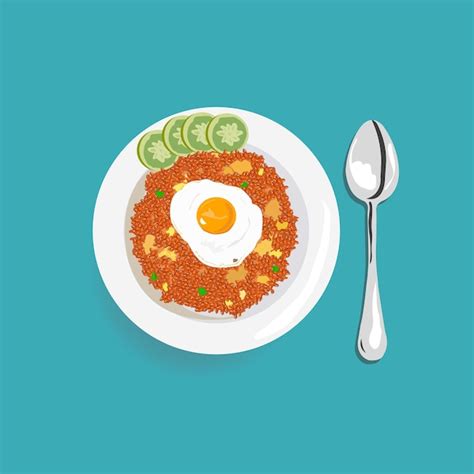 Premium Vector Egg Rice Illustration