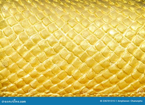 Abstract Gold Yellow Serpent Scale Statue Texture With Seamless