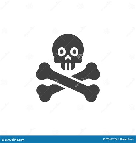 Crossbones And Skull Vector Icon Stock Vector Illustration Of Design Flat 253873776