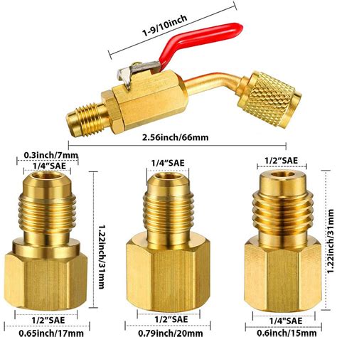 6 stück Klimaanlage Kältemittel Einstellbare Adapter Abgewinkelt