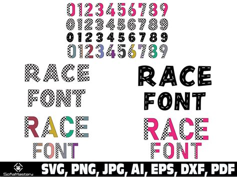 Race Track Road Checkered Alphabet Font Graphic by Sofiamastery ...