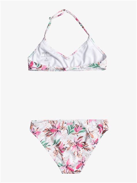 Happy Tropical Triangle Two Piece Bikini Set For Girls 6 16 Roxy