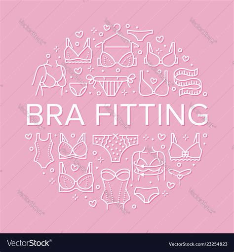 Lingerie Circle Poster With Flat Line Icons Vector Image