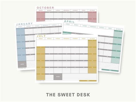 PRINTABLE Calendar 2023 Excel Template ACADEMIC Monthly - Etsy