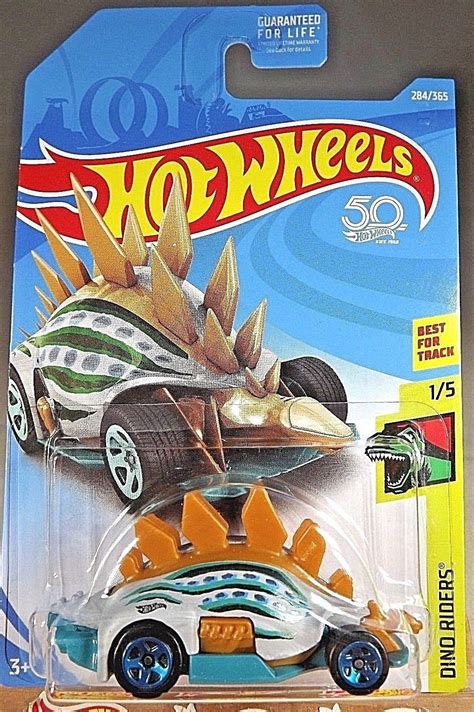 Hot Wheels Dino Riders Motosaurus Gray Teal W Teal Spoke Wheels Contemporary
