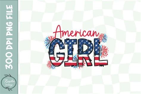 American Girl 4th Of July PNG Graphic By Basilio Vintage Creative Fabrica