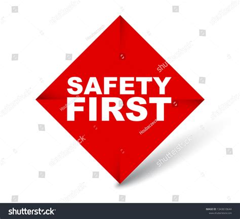 Red Vector Banner Safety First Stock Vector (Royalty Free) 1343610644 ...