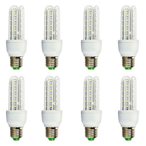 Lâmpada Led Compacta Milho Econômica 7w 3U Branco Frio Kit 8