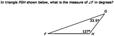 Solved In Triangle Fgh Shown Below What Is The Measure Of Angle F Giving Brainliest And