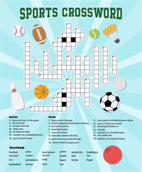 Printable Sports Crossword Puzzles