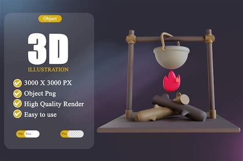 Premium Psd D Illustration Heating Water With Fire