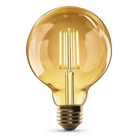 Feit Electric Watt Equivalent G Dimmable Cage Filament Amber Glass