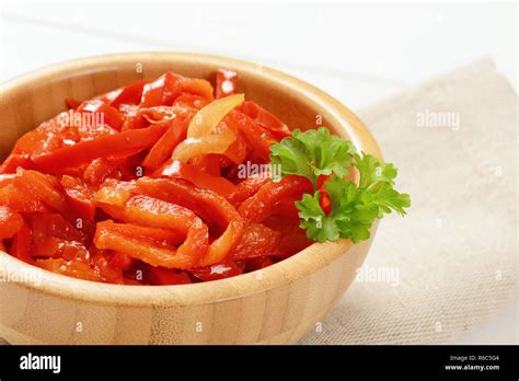 pickled red peppers Stock Photo - Alamy