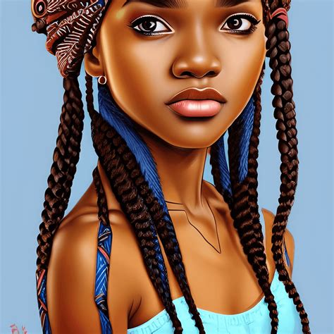 Belle Adolescente à La Peau Brune Africaine Vibrante · Creative Fabrica